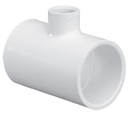 Reducing Tee, Slip White PVC Schedule 40