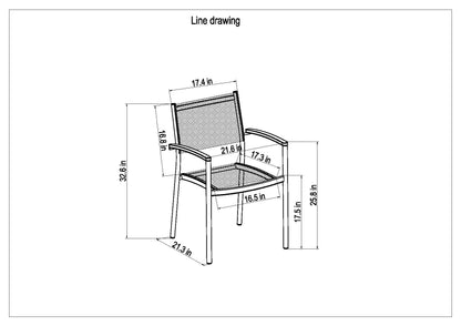 Amazonia Rinjani 5 Piece Patio Dining Set, Stacking Chairs