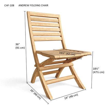 Anderson Teak Andrew Folding Chair (sell & price per 2 chairs only)