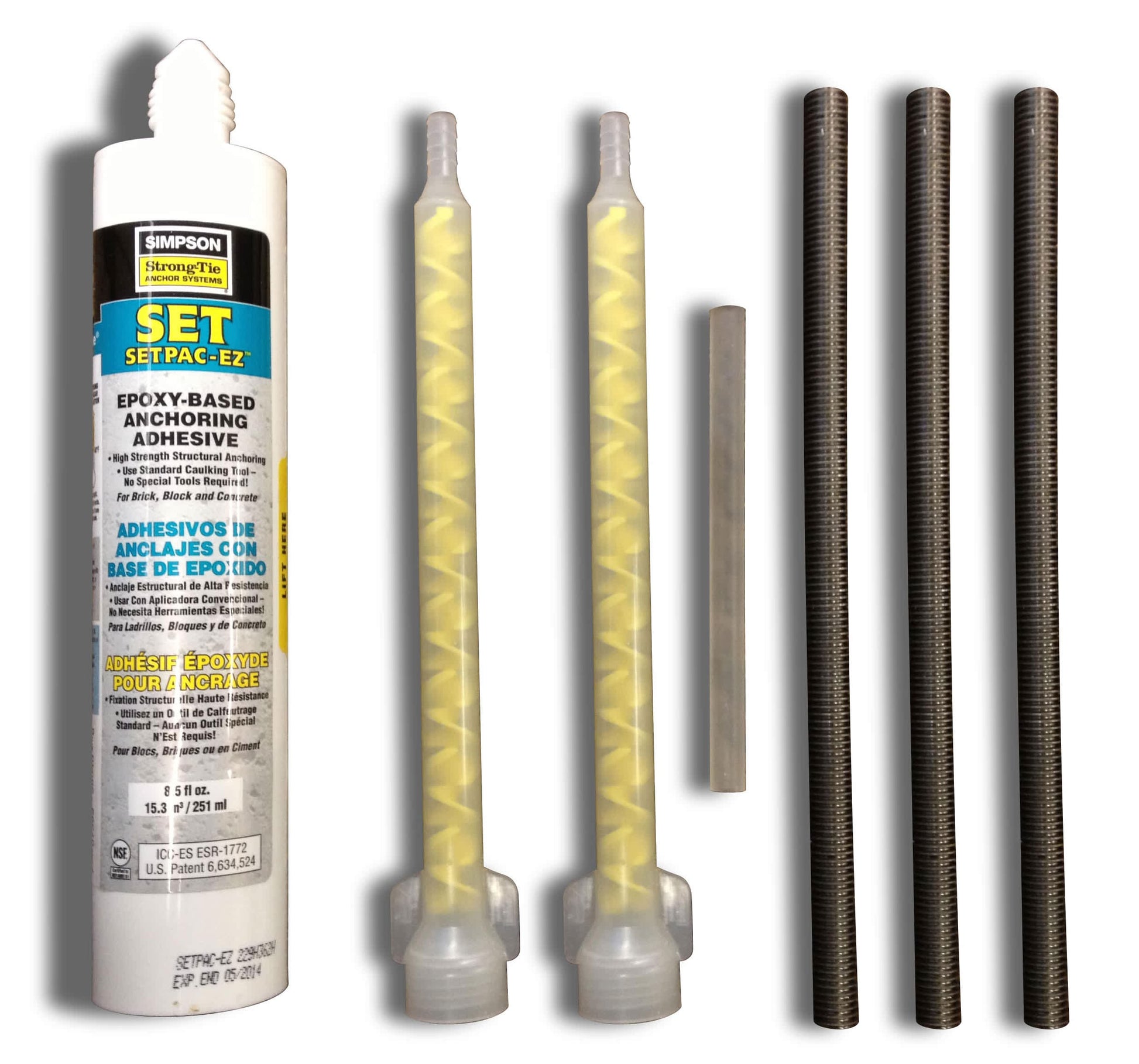S.R. Smith Epoxy Kit for Flyte Deck II Diving Stand with Three 6" x 1/2" Bolts 75-209-5876-SS