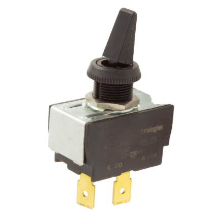 Raypak Toggle Switch, 3A/6A SPST, Black Replaces 650761 | 100-10000442