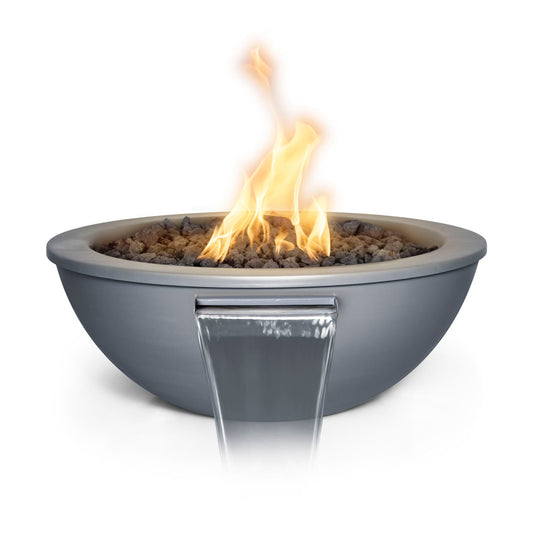 The Outdoor Plus Sedona Fire & Water Bowl, 27-inch, powder-coated steel, in gray