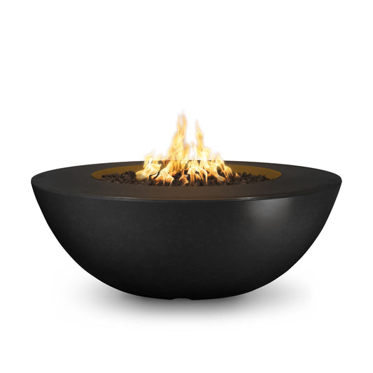 The Outdoor Plus Sedona Fire Pit Wide Ledge, 48-inch, GFRC concrete, in black