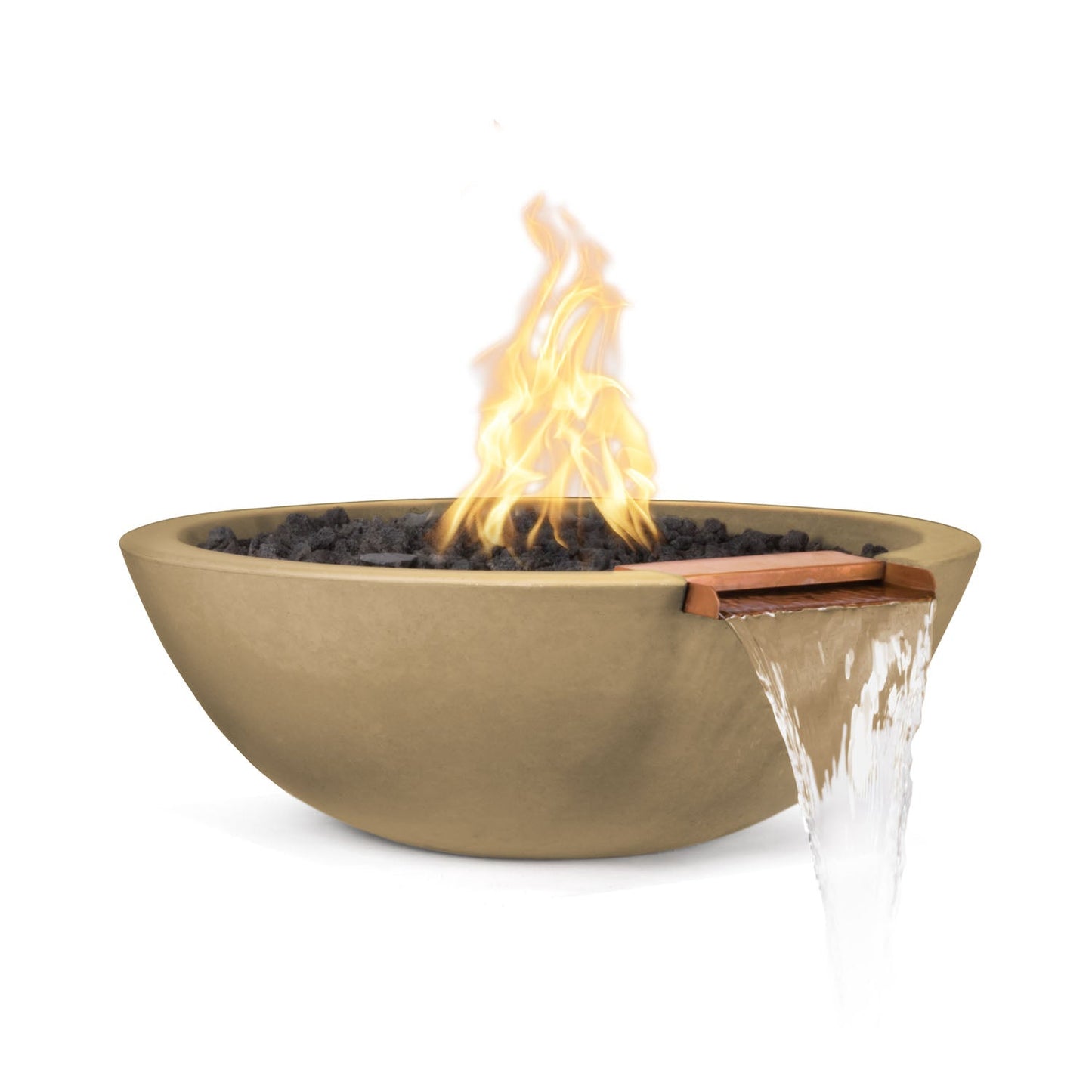 The Outdoor Plus Sedona Fire & Water Bowl, 27", GFRC Concrete | OPT-27RFW