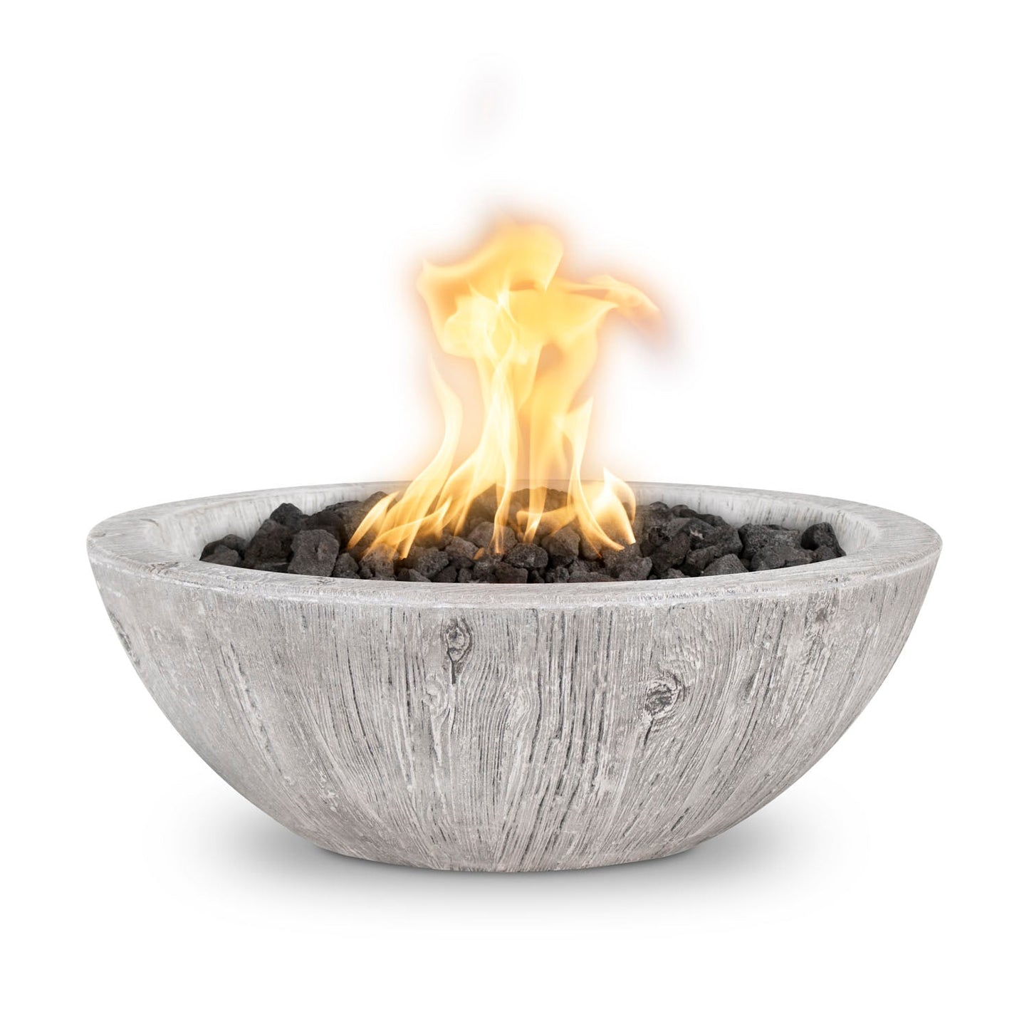 The Outdoor Plus Sedona Fire Bowl, 27", GFRC Wood Grain | OPT-27RWGFO