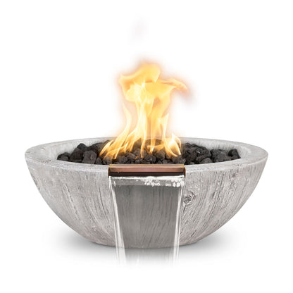 The Outdoor Plus Sedona Fire & Water Bowl, 27", GFRC Wood Grain | OPT-27RWGFW