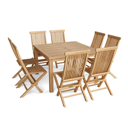 Anderson Teak Windsor Classic Chair 9-Piece Folding Dining Set