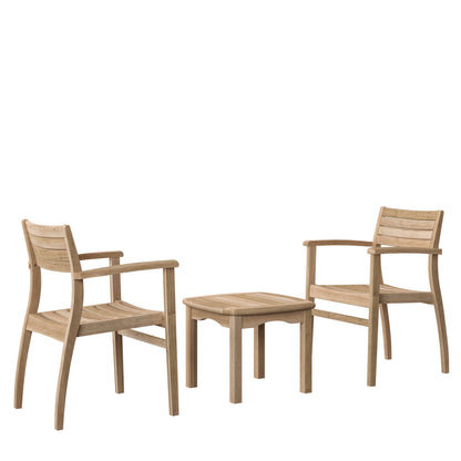 Amazonia Intan Teak Balcony Set with Side Table and 2 Chairs