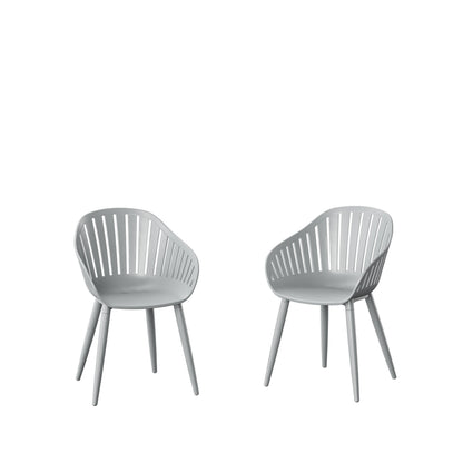 LifestyleGarden Nassau Resin and Aluminum Outdoor Dining Chairs, Set of 4