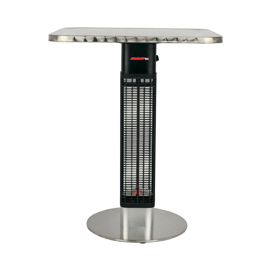 Stylish RADtec SBT-15S electric bistro table heater for outdoor patios.
