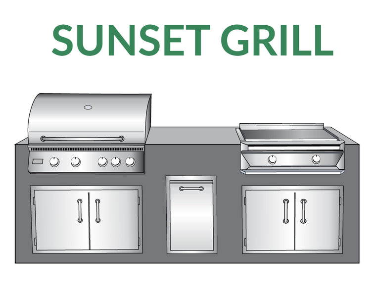 BackyardXpo Patio Breeze Sunset Grill Complete Outdoor Kitchen, 8 Foot | COPI8-2