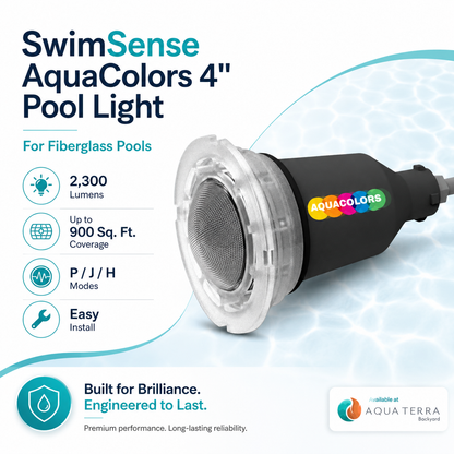 SwimSense AquaColors 4 inch Color LED Pool Light Complete for Fiberglass
