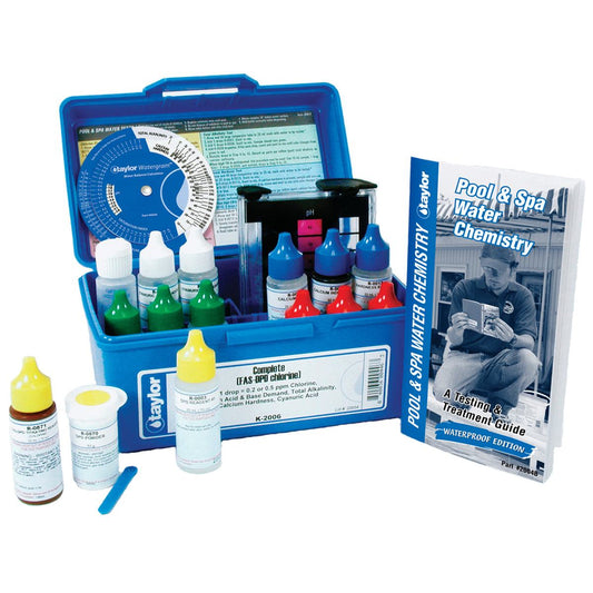 Taylor Complete Kit, Chlorine, Ph, Aklalinity, Hardness, Cya, 6-Pack , .75 OZ | K-2006-6