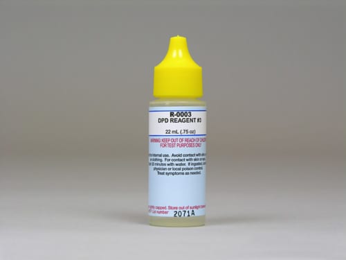 One 0.75 oz bottle of Taylor DPD Reagent #3 Dropper Bottle, label facing forward