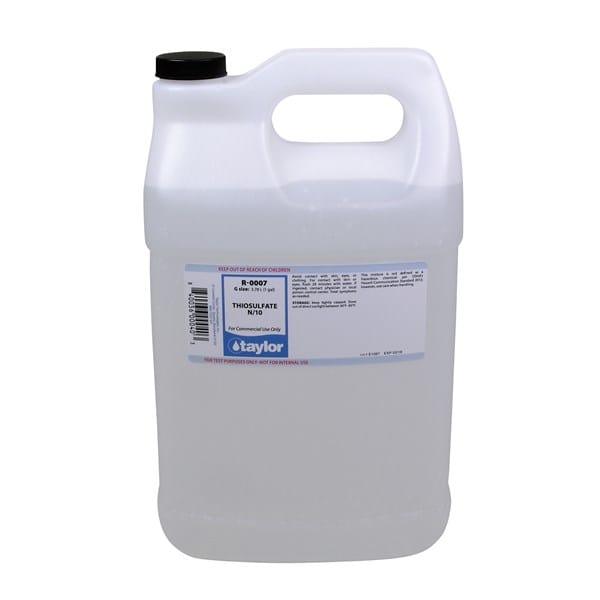 One 1 gal bottle of Taylor Thiosulfate N/10, label facing forward