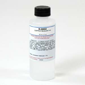 One 0.75 oz bottle of Taylor Copper Reagent #1, label facing forward