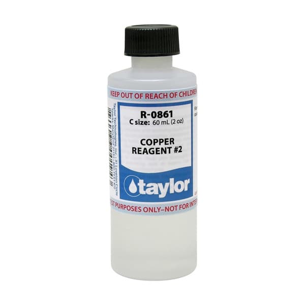 One 2 oz bottle of Taylor Copper Reagent #2, label facing forward