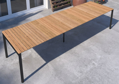 LifestyleGarden Topaz Extendable Outdoor Dining Table, Seats 10 to 12