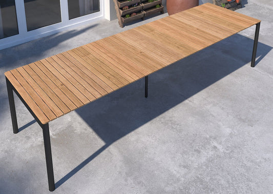 LifestyleGarden Topaz Extendable Outdoor Dining Table, Seats 10 to 12