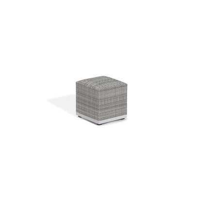 Argento woven ottoman photographed from a low angle