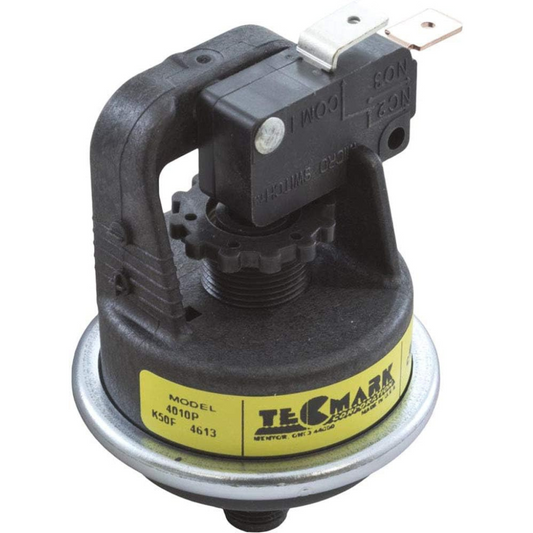 Tecmark Pressure Switch 25A with 1/8 in MPT thread and SPNO configuration for pool systems.