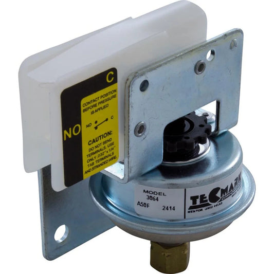 Tecmark Pressure Switch 3/16 in 25A for pool systems, reliable and durable SPNO switch.