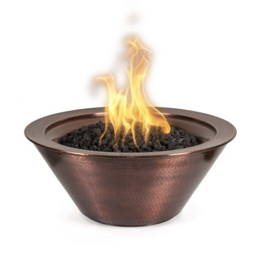 The Outdoor Plus 24" Round Cazo Outdoor Fire Bowl - Copper - Match Lit - Natural Gas | OPT-101-24NWF-NG