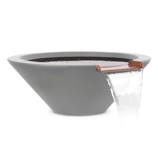 The Outdoor Plus Cazo Water Bowl, 24-inch, round, GFRC concrete, in ash