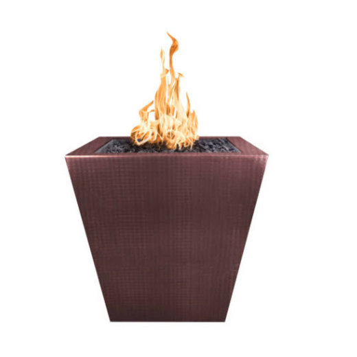 The Outdoor Plus Vista Fire Pillar, 24-inch, square, Corten steel