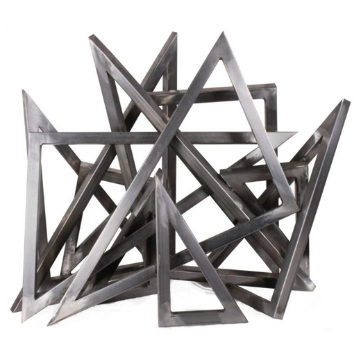 The Outdoor Plus Steel Triangles Fire Pit Ornament, 24-inch