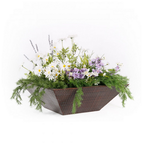 The Outdoor Plus Maya Planter Bowl, 24-inch, hammered copper