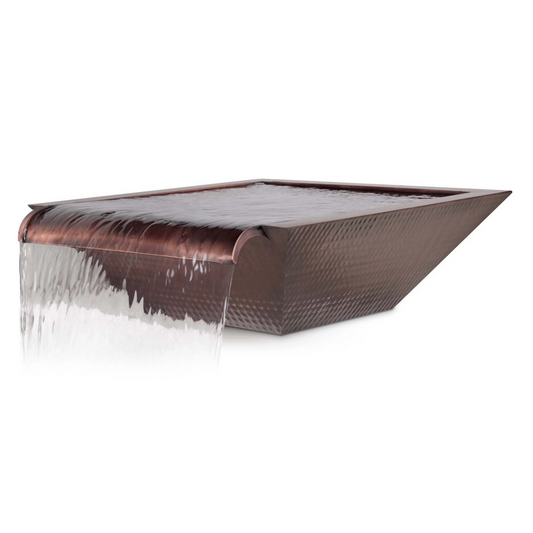 Luxury The Outdoor Plus 24" Maya Hammered Copper Water Bowl - Wide Spillway | OPT-24SCXW