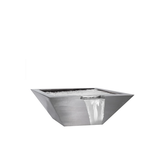 The Outdoor Plus 24" Maya Stainless Steel Water Bowl | OPT-24SQSSWO