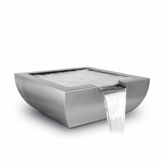 The Outdoor Plus Avalon Water Bowl, 24-inch, square, powder-coated steel, in black