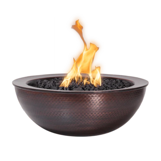 The Outdoor Plus 27" Round Sedona Outdoor Fire Bowl - Copper - Match Lit - Natural Gas | OPT-27RCPRFO-NG