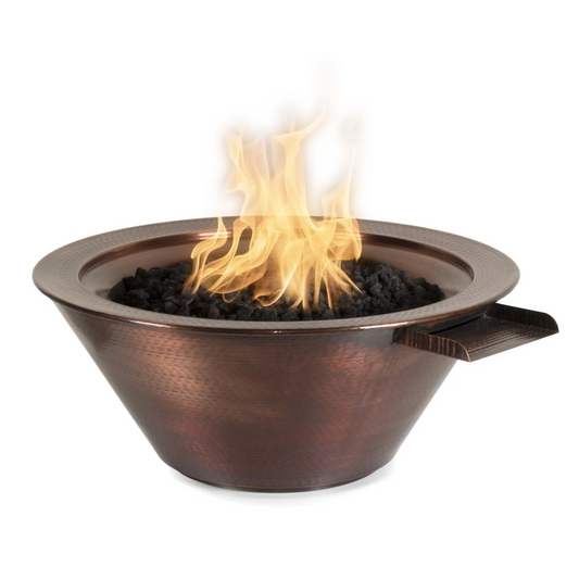 The Outdoor Plus 30" Round Cazo Outdoor Fire & Water Bowl - Copper - Match Lit - Natural Gas | OPT-102-30NWCB-NG