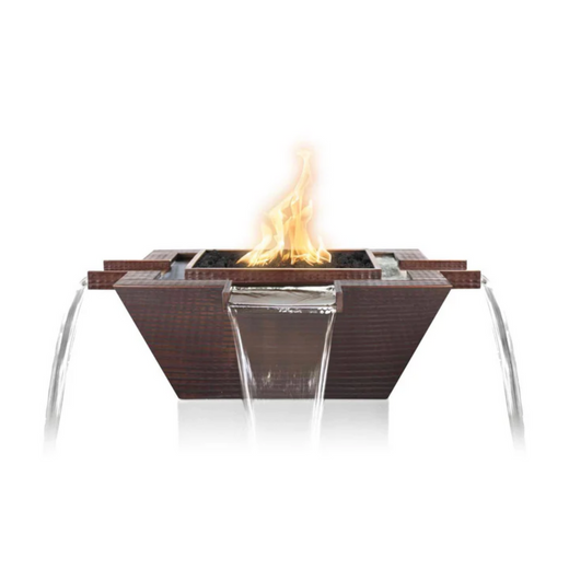 The Outdoor Plus Maya Fire & Water Bowl, 30-inch, square, stainless steel