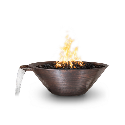 The Outdoor Plus 31" Round Remi Outdoor Fire & Water Bowl - Copper - Match Lit - Natural Gas | OPT-31RCFOGS-NG