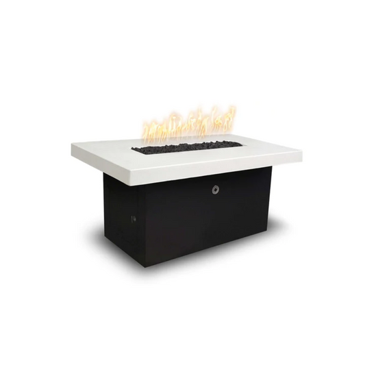 The Outdoor Plus 36" Rectangular Alberta Outdoor Fire Table - GFRC Concrete - Match Lit - Natural Gas | OPT-ALBPC36-BWC-NG