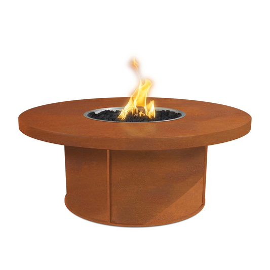 The Outdoor Plus 36" Round Mabel Outdoor Fire Table - Corten Steel - Match Lit - Natural Gas | OPT-MABCS36-NG