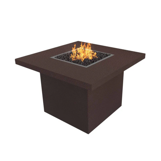 The Outdoor Plus 36" Square Bella Outdoor Fire Table - Corten Steel - Match Lit - Natural Gas | OPT-BELCS36-NG