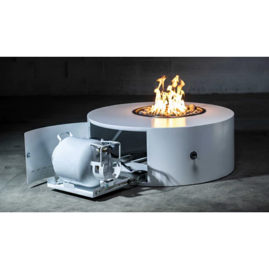 The Outdoor Plus 42 Round Isla Outdoor Fire Pit - Stainless Steel - Match Lit - Natural Gas  OPT-IFPSS42-NG