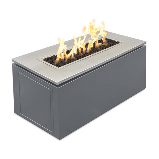 The Outdoor Plus Merona Fire Table, 46-inch, rectangular, Corten steel