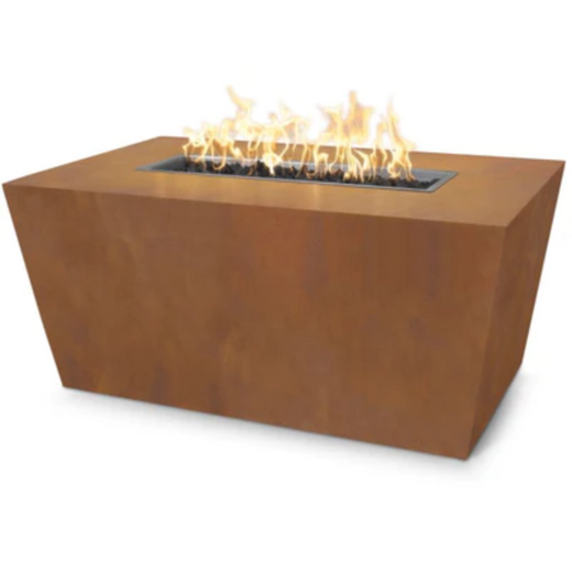 The Outdoor Plus Mesa Fire Pit, 48-inch, rectangular, Corten steel