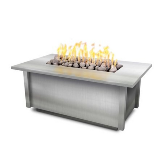 The Outdoor Plus 48" Rectangular Salinas Outdoor Fire Table - Stainless Steel - Match Lit - Natural Gas | OPT-SALSS48-NG