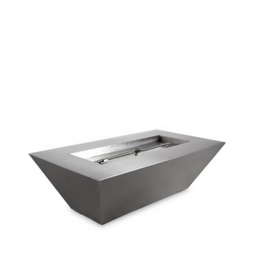 The Outdoor Plus Maya Linear Fire Bowl, 48-inch, rectangular, stainless steel