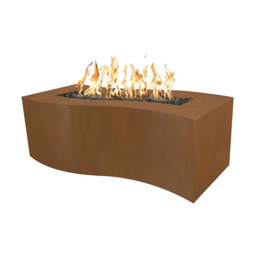 The Outdoor Plus Billow Fire Pit, 60-inch, rectangular, Corten steel