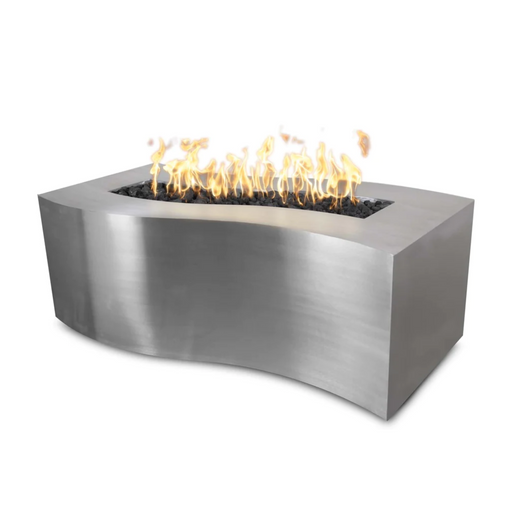 The Outdoor Plus Billow Fire Pit, 60-inch, rectangular, stainless steel