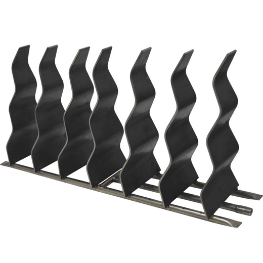 The Outdoor Plus Fireplace Waves, 6-inch x 24-inch, black steel