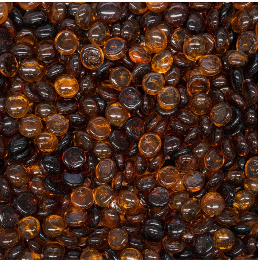 The Outdoor Plus, Fire Glass 25lb Root Beer Pebbles 3/4" | OPT-PBRBR